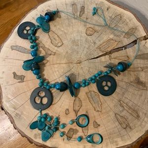 Turquoise Wooden Necklace